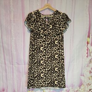 Leopard Print Ruffle Dress